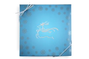 Silver and Blue Reindeer Box featuring four choices of nuts